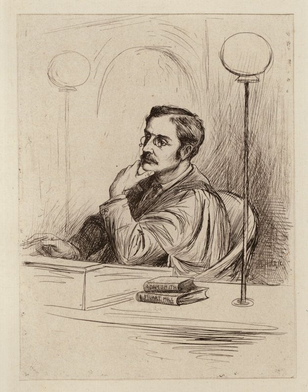 Joseph Shield Nicholson, Professore di Economia Commerciale e Politica e Diritto Mercantile da William Brassey (after) Hole