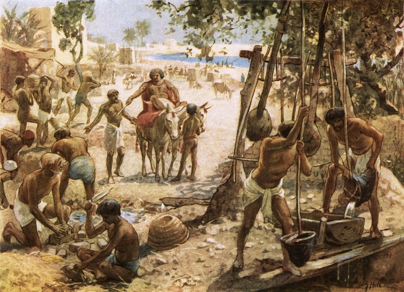 Israeliti che fanno mattoni in Egitto da William Brassey Hole