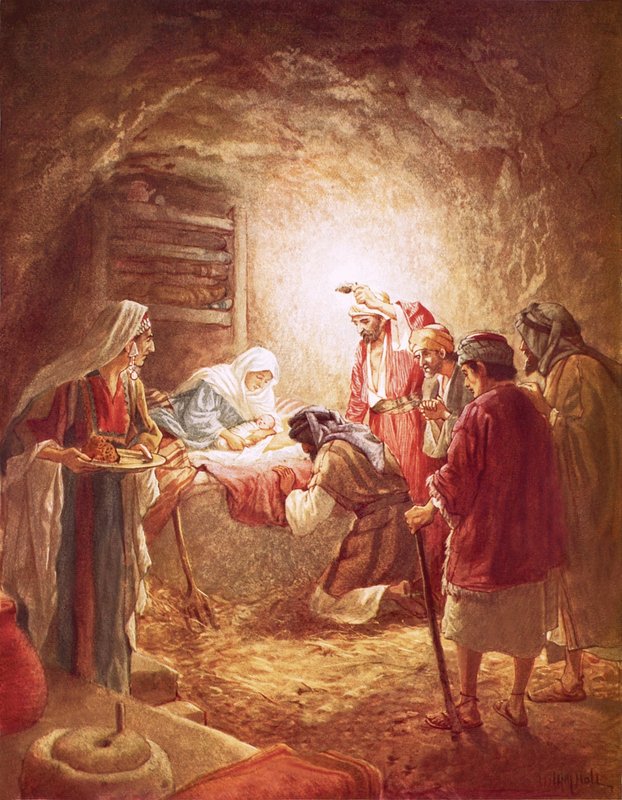 I pastori trovano il bambino Gesù nella mangiatoia da William Brassey Hole