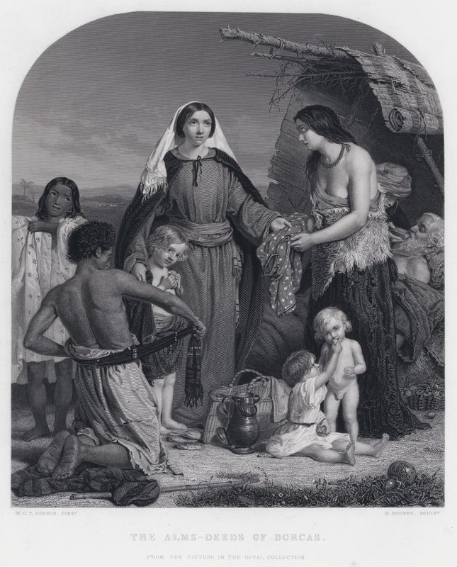 Le opere di carità di Dorcas da William Charles Thomas (after) Dobson