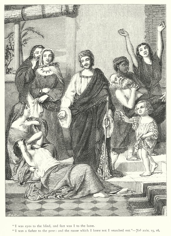 I giorni prosperi di Giobbe (incisione) da William Charles Thomas (after) Dobson