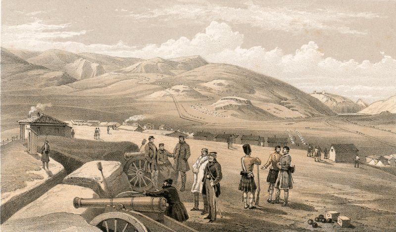 Campo della Brigata Highland, vista verso sud da William Crimea Simpson