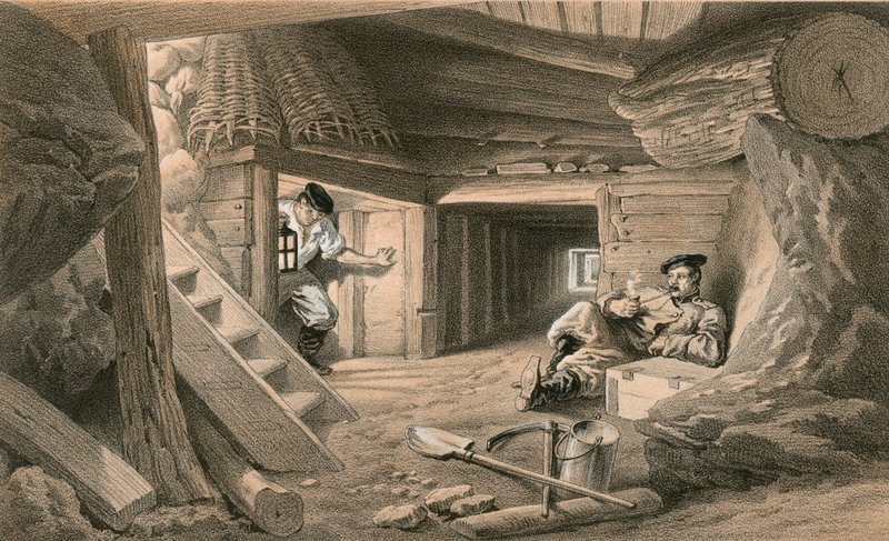 Miniera nel Bastione du Mat da William Crimea Simpson