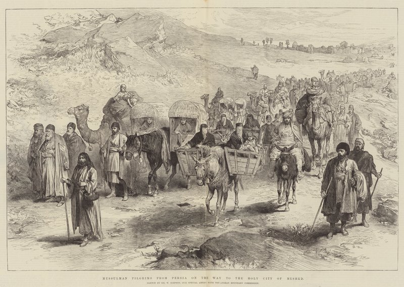 Pellegrini musulmani dalla Persia in cammino verso la città santa di Meshed da William Crimea Simpson