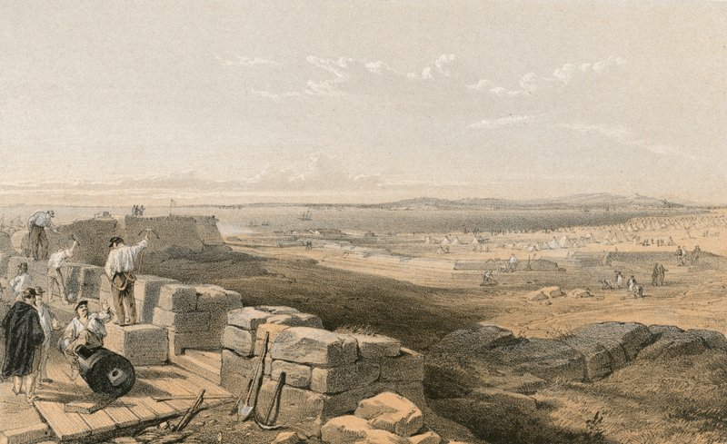Stretti di Yenikale con la baia e la città di Kertch dalla vecchia fortezza di Yenikale da William Crimea Simpson