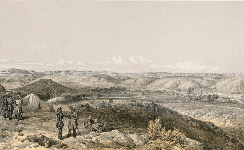 Valle del Tchernaya, guardando a nord da William Crimea Simpson