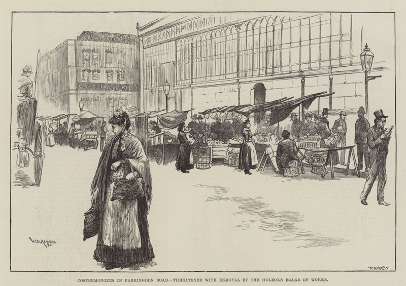 Venditori ambulanti in Farringdon Road, minacciati di rimozione dal Consiglio di Holborn da William Douglas Almond