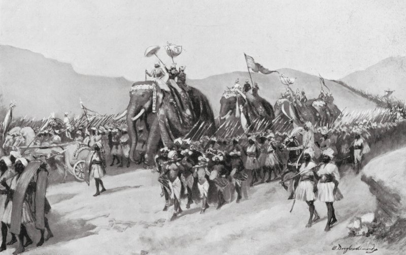 Vikramaditya Gupta va in guerra, AD 395 da William Douglas Almond