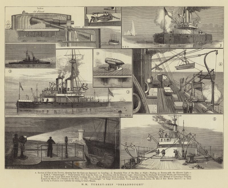 HM Turret-Ship Dreadnought da William Edward Atkins