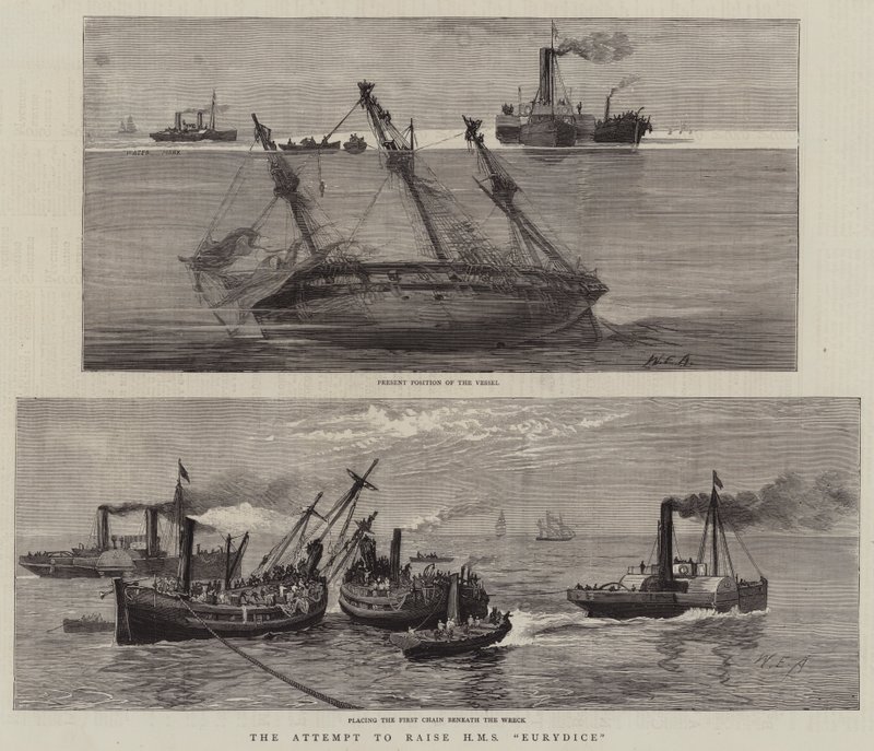 Il tentativo di sollevare la HMS Eurydice da William Edward Atkins