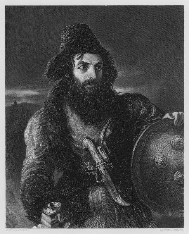 Un guerriero persiano, dal quadro nella Galleria Vernon (incisione) da William Etty