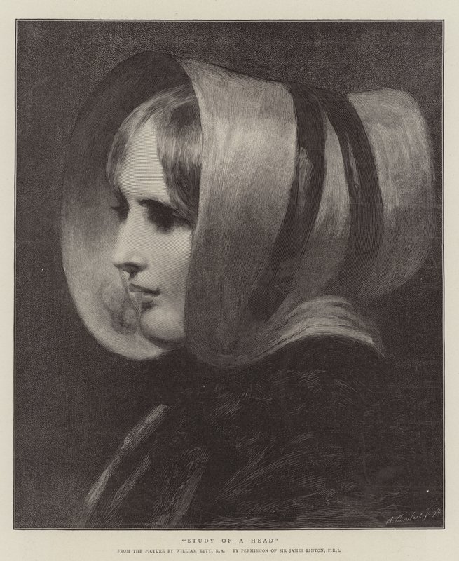 Studio di una testa da William Etty