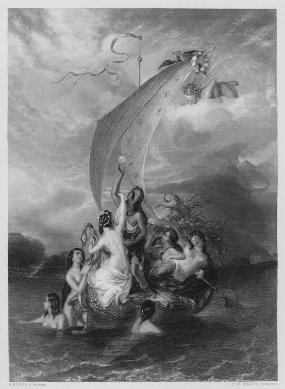 Gioventù e Piacere, dal quadro nella Galleria Vernon (incisione) da William Etty