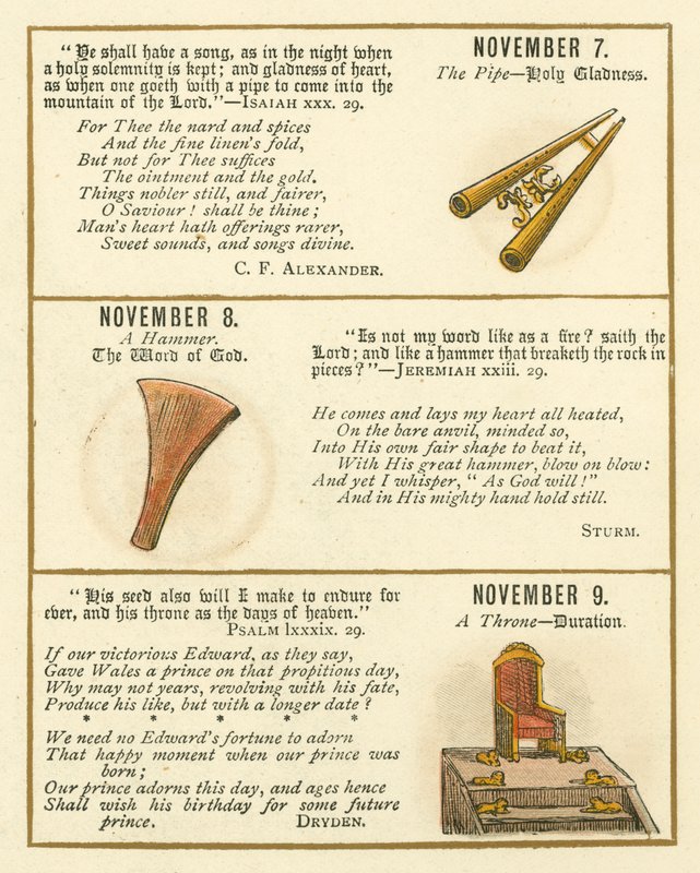 Pagina dal Libro Anniversario della Bibbia Emblema da William Foster