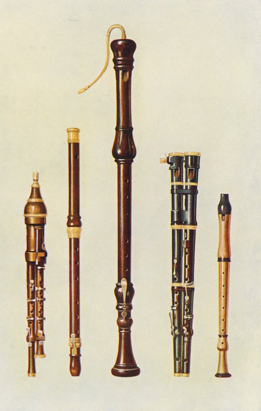 Strumenti musicali: Due flageolet doppi, un flauto tedesco e due flauti dolci da William Gibb