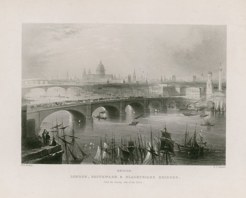 Vista Generale di Londra da William H. Bartlett