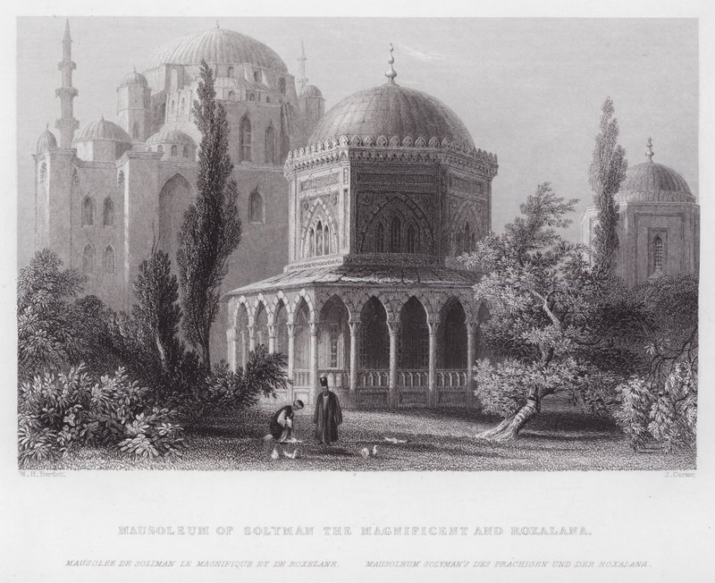 Mausoleo di Solimano il Magnifico e Roxalana (incisione) da William H. Bartlett