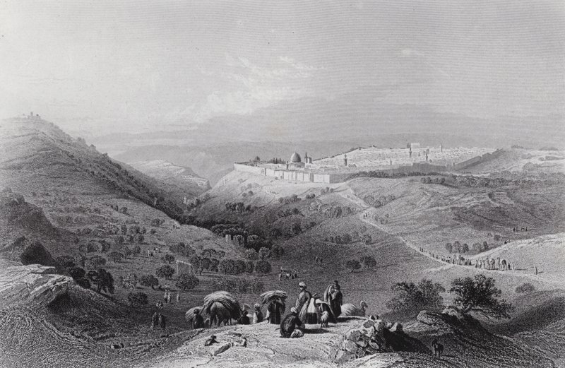 Il Monte degli Ulivi e Gerusalemme, da nord-est da William H. Bartlett