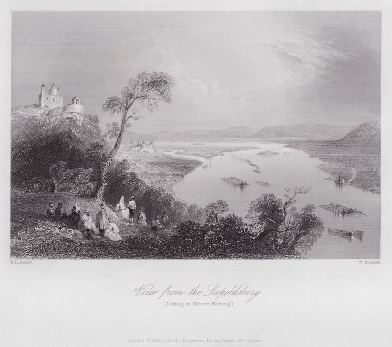 Vista dal Leopoldsberg, guardando verso Kloster Neuburg da William H. Bartlett