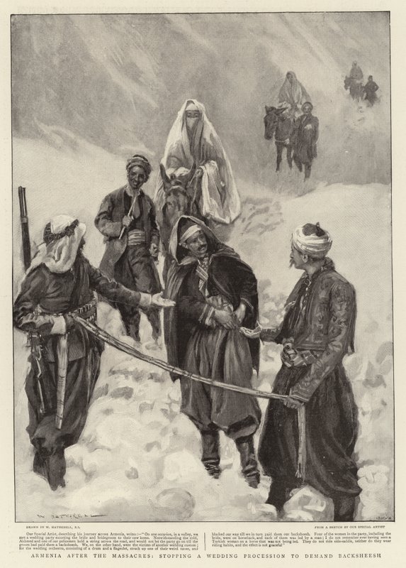 Armenia dopo i massacri, fermare una processione di nozze per chiedere Backsheesh da William Hatherell