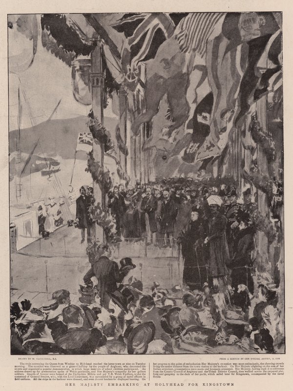 Sua Maestà che si imbarca a Holyhead per Kingstown da William Hatherell