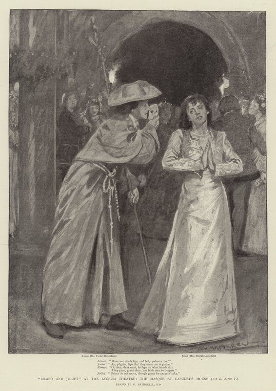 Romeo e Giulietta al Lyceum Theatre, la maschera a casa Capuleti, Atto I, Scena V da William Hatherell
