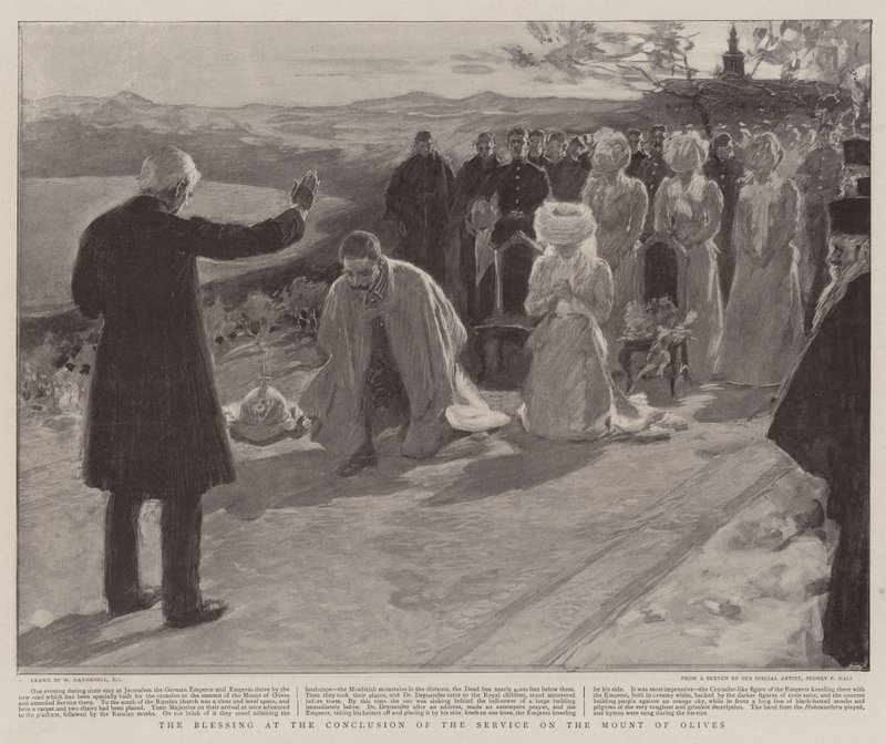 La benedizione alla conclusione del servizio sul Monte degli Ulivi da William Hatherell