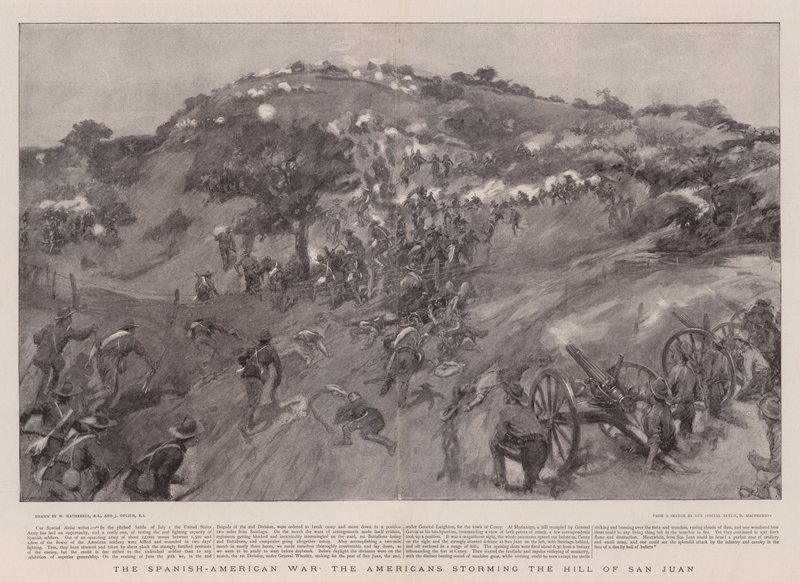 La guerra ispano-americana, gli americani assaltano la collina di San Juan da William Hatherell