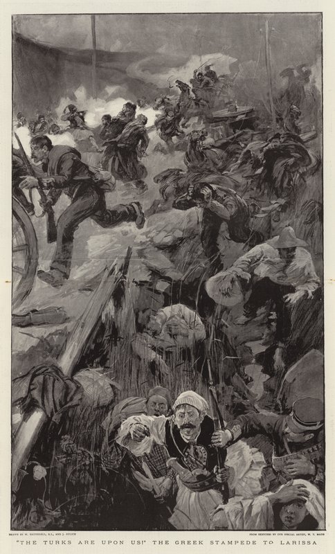 I turchi sono su di noi! La fuga greca verso Larissa da William Hatherell