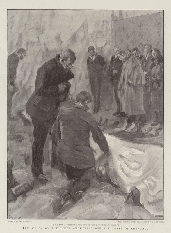 Il naufragio del transatlantico Mohegan al largo della costa della Cornovaglia da William Hatherell