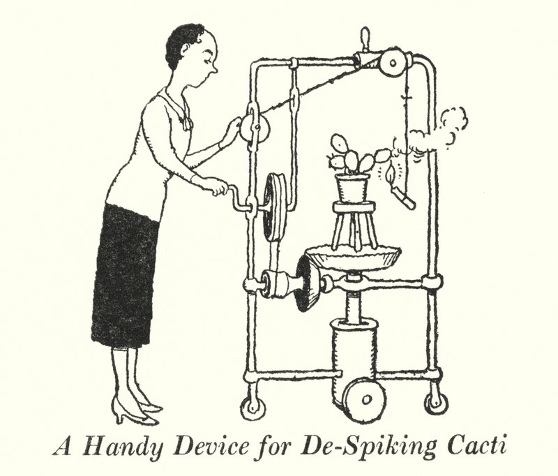 Un Dispositivo Utile per Rimuovere le Spine dai Cactus da William Heath Robinson