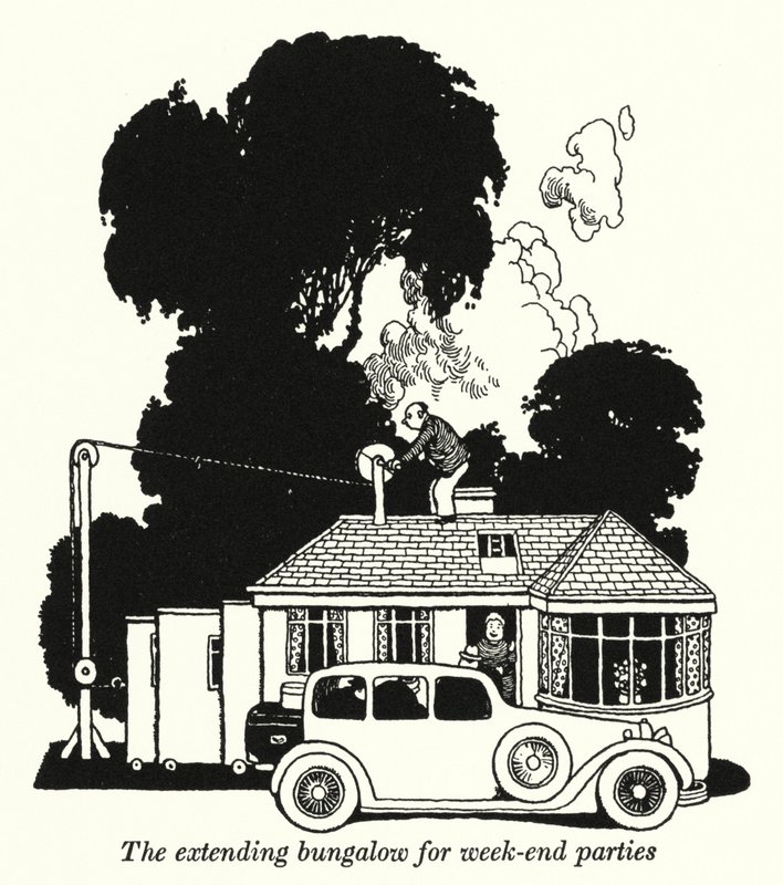 Un bungalow estensibile per feste del fine settimana da William Heath Robinson