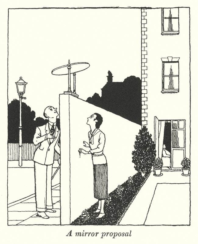 Una proposta allo specchio (litografia) da William Heath Robinson