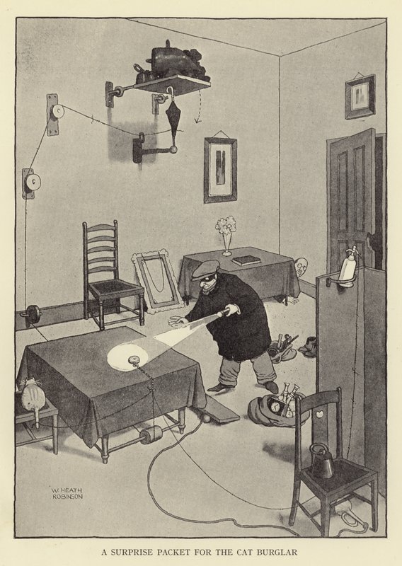 Un pacchetto sorpresa per il ladro di gatti da William Heath Robinson