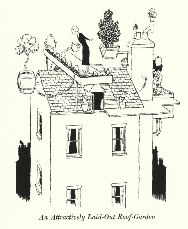 Un giardino sul tetto attraente da William Heath Robinson