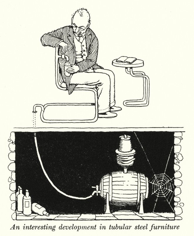 Uno sviluppo interessante nei mobili in acciaio tubolare da William Heath Robinson