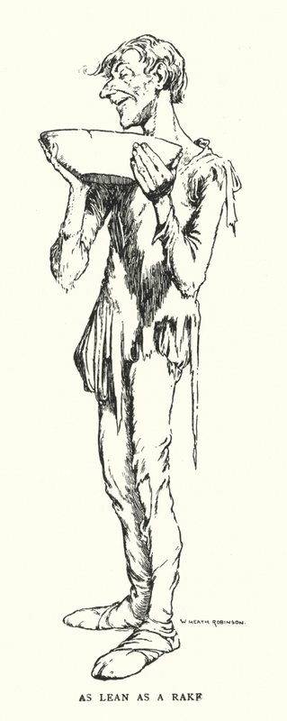 Magro come un rastrello (litografia) da William Heath Robinson