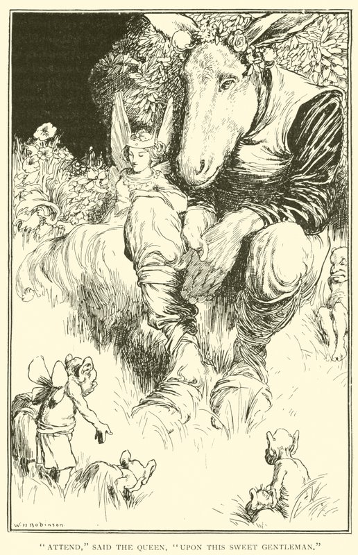 Ascolta, disse la Regina, a questo dolce gentiluomo da William Heath Robinson