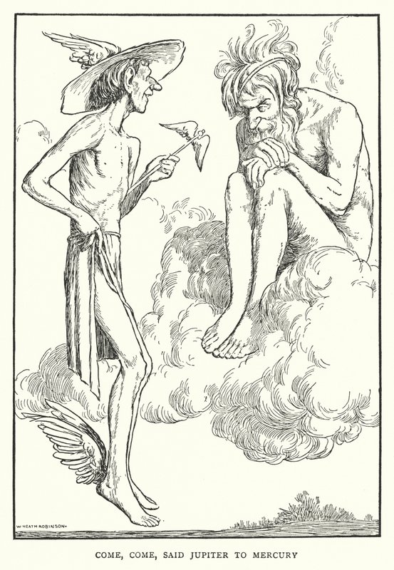 Vieni, vieni, disse Giove a Mercurio da William Heath Robinson