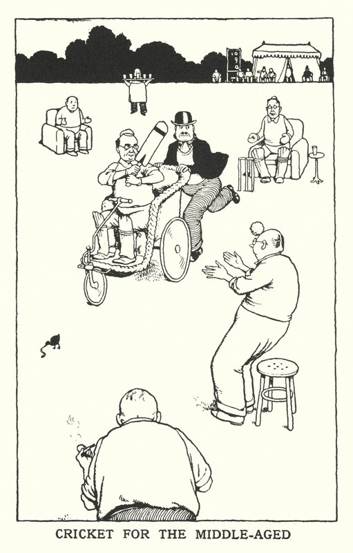 Cricket per la mezza età da William Heath Robinson