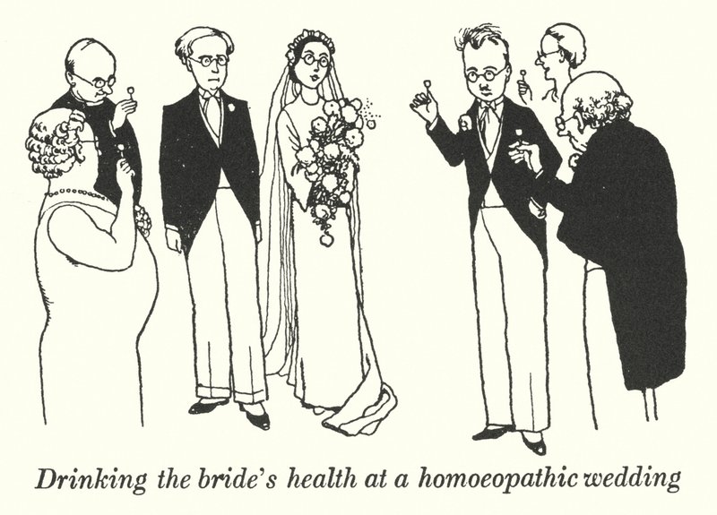 Brindisi alla salute della sposa a un matrimonio omeopatico da William Heath Robinson
