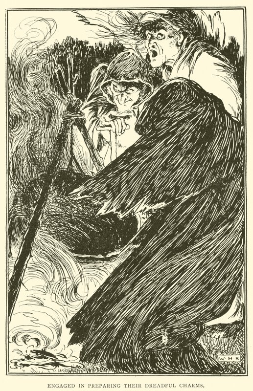 Impegnati a preparare i loro terribili incantesimi da William Heath Robinson