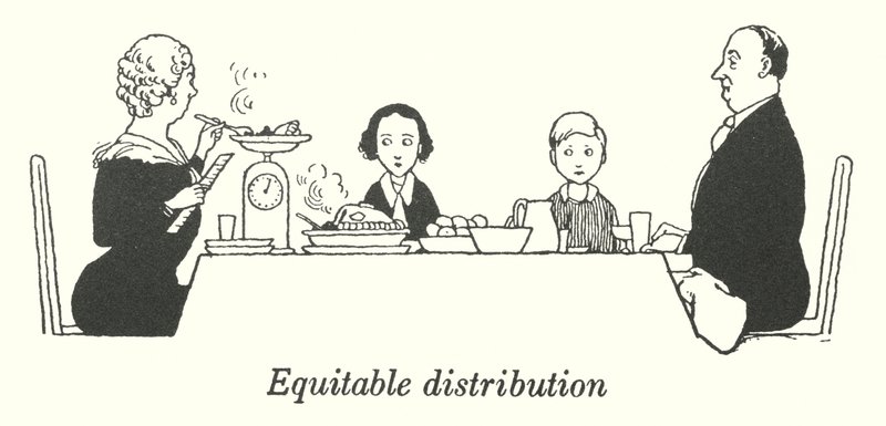 Distribuzione equa (litografia) da William Heath Robinson
