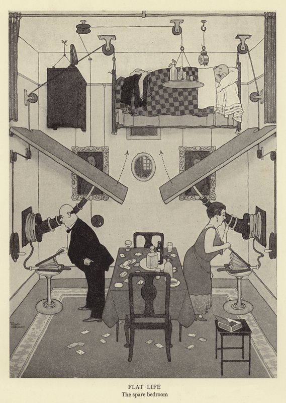 Vita piatta, la camera degli ospiti da William Heath Robinson
