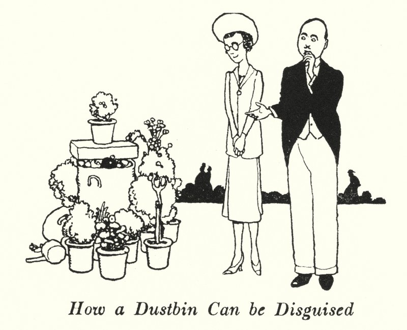 Come può essere camuffato un bidone della spazzatura da William Heath Robinson