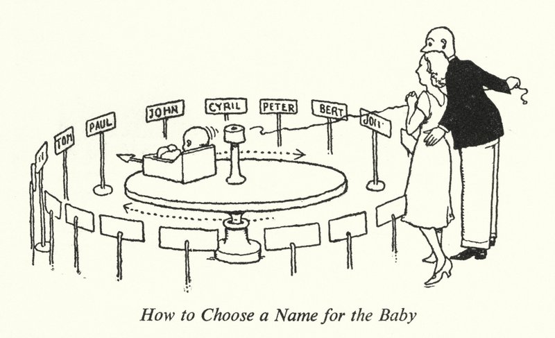 Come scegliere un nome per il bambino da William Heath Robinson