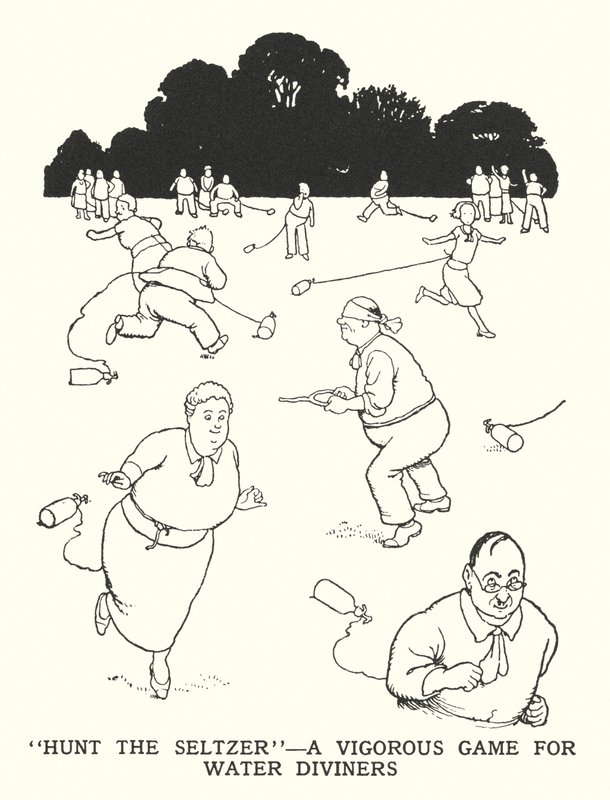 "Caccia al Seltz", un gioco vigoroso per rabdomanti da William Heath Robinson
