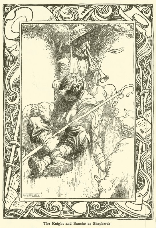 Illustrazione per Don Chisciotte da William Heath Robinson