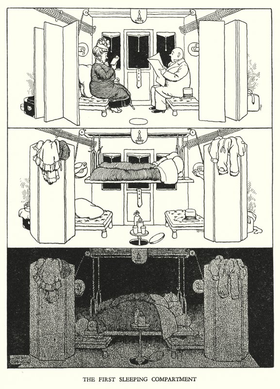 Illustrazione per Railway Ribaldry di W Heath Robinson da William Heath Robinson