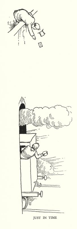 Illustrazione per Railway Ribaldry di W Heath Robinson da William Heath Robinson